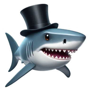 Shark with a top hat sticker