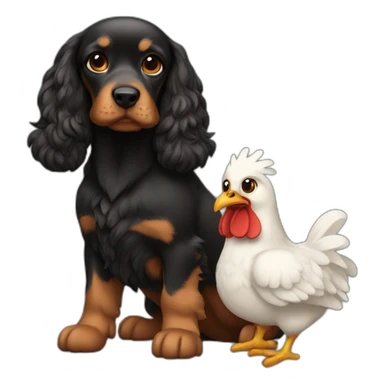 cocker fire black with a chicken sticker