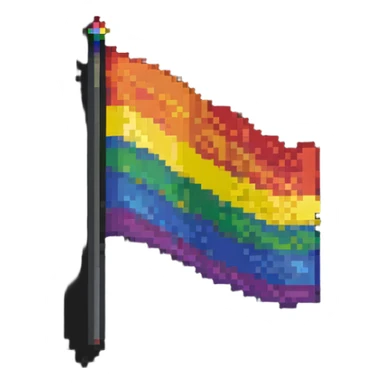 pixel art style pride flag, simple and colorful sticker