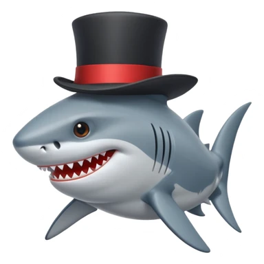 Shark with a top hat sticker