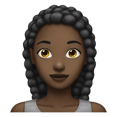 Black girl with short white nails sticker