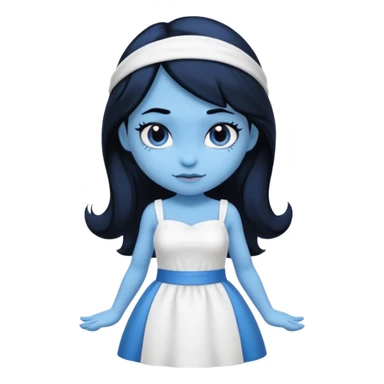 Smurffete with black hair and blue skin sticker