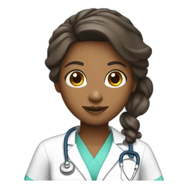 cute nurse with scrubs sticker