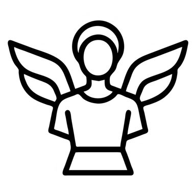 icon representing Nika, abstract female silhouette, elegant, minimalistic sticker