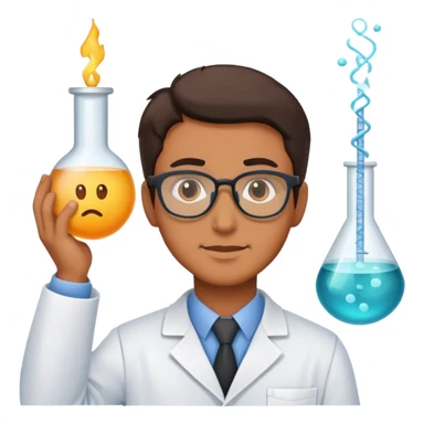 scientist man photorealistic sticker