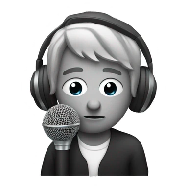 Sad musician holding his microphone sticker