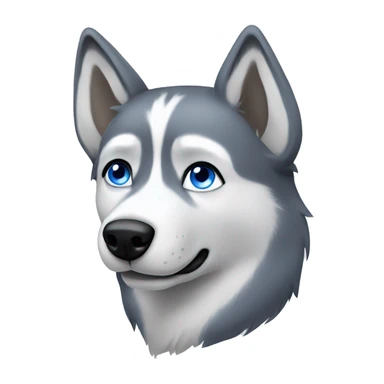 Grey husky with blue eyes sticker