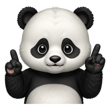 Animated chibi panda saying no with its finger sticker