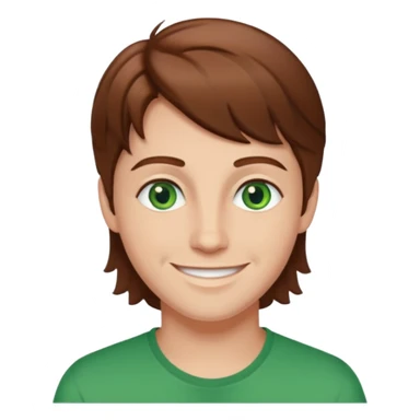 Denis daily with green eyes, brown hair sticker