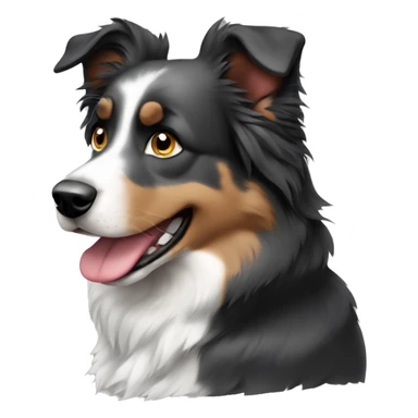 Black and grey Australian Shepherd no white or brown sticker