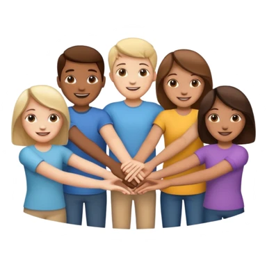 five people holding handsin circle sticker