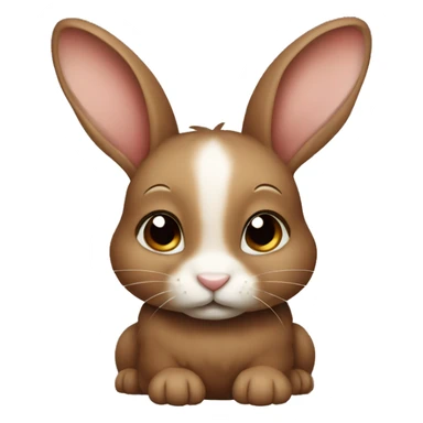 Rabbit color Brown and litle sticker