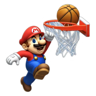Mario doing a dunk sticker