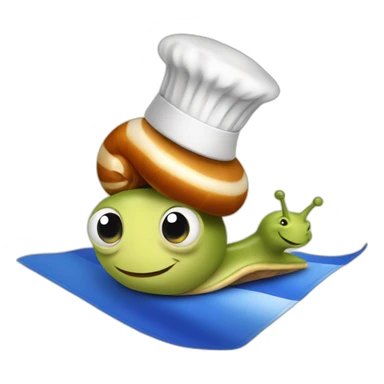 adorable snail with French flag and chef hat sticker