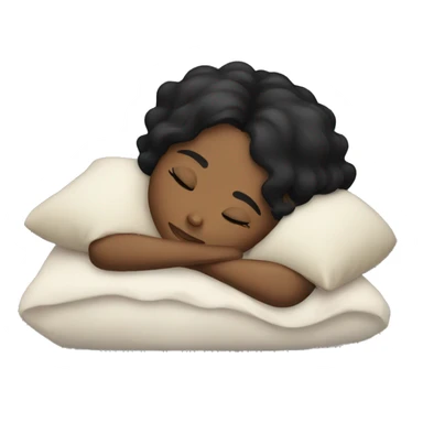 black hair girl sleeping sticker