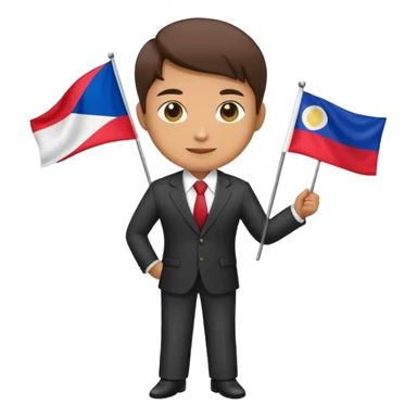 Create an Apple emoji-style image of the Thai flag and a Thai diplomat. sticker