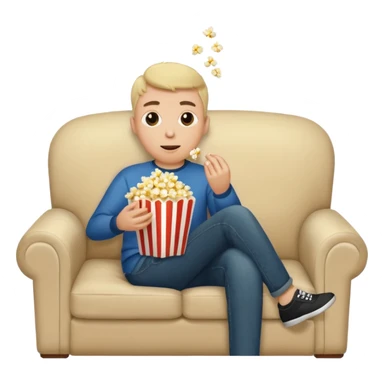 Couch potato with popcorn  sticker