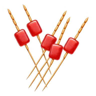 Tanghulu candied fruit skewers with red sugar coating, Chinese street food sticker