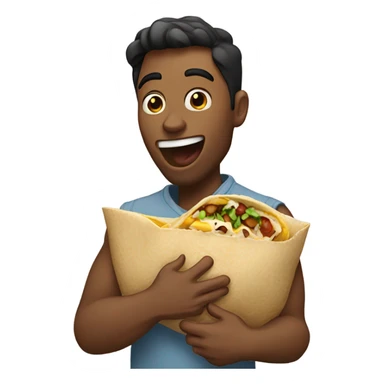 Guy eating a burrito sticker