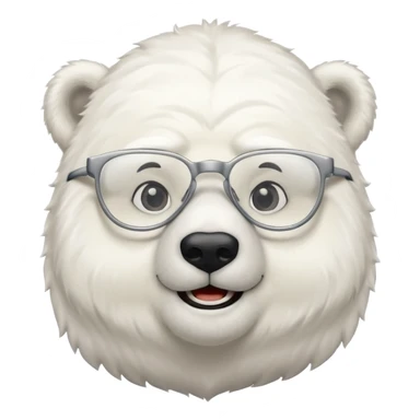 polar bear wear glasses sticker
