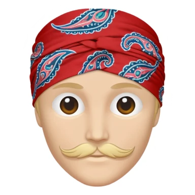 head bandana,Red, Negative: Character. sticker