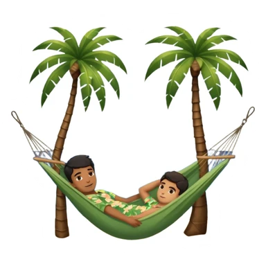 palm tree with hammock in Volcano Island sticker