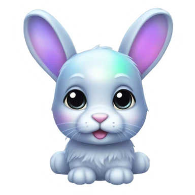 Iridescent floppy bunny sticker