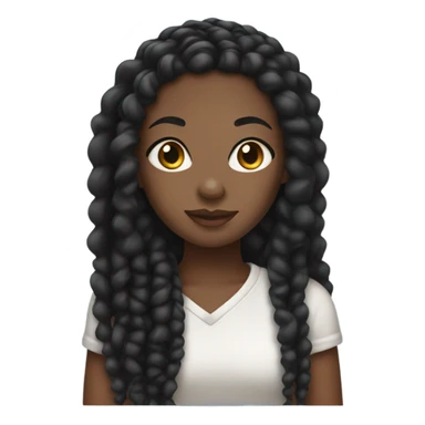 black girl with black braids and curls  sticker