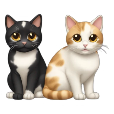 1-cream-calico-cat-and-1-black-calico-female-cat sticker