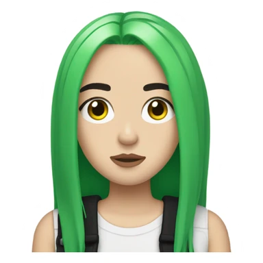 billie eilish green black hair sticker