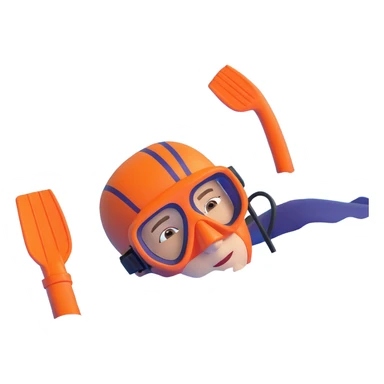 person snorkeling with mask and snorkel in blue water sticker
