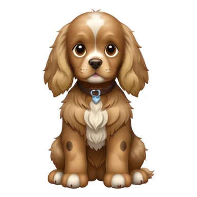 american cocker spaniel dark brown with darker blonde spots (on paws, chest)  sticker