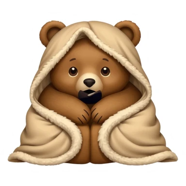 Bear under blacket sticker