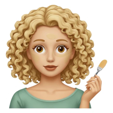 clay mask woman blond curly sticker