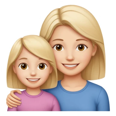 Children girl with mama same person sticker