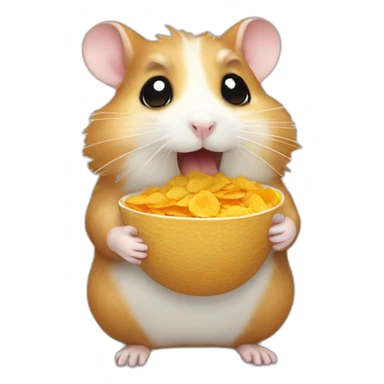 Hamster eating cornflakes sticker