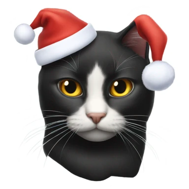 ONE black cat and TWO blonde cats wearing Santa’s hats  sticker