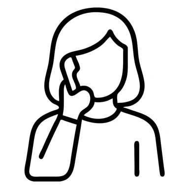 outlined icon of a woman talking on the phone sticker
