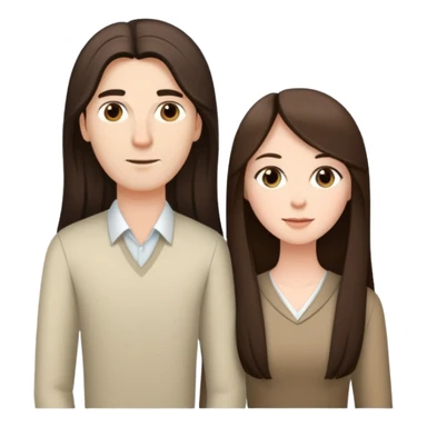 Short brunette wife with long hair next to tall husband sticker