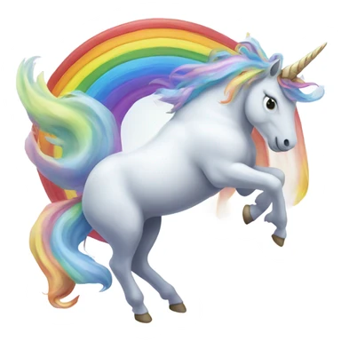 Flying unicorn rainbow horn sticker
