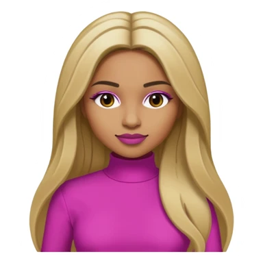 Ciara with long dark blonde hair magenta outfit sticker