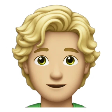 blonde twenty year old guy with side part wavy hair and green eyes sticker
