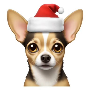 chihuahua with christmas hat sticker