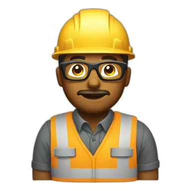 construction worker with glasses bulldozer from bird perspective sticker