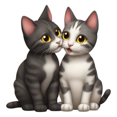 Female cat kissing male cat sticker