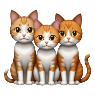 3 different coloured short haired cats including; a dark brown tabby and white cat, and a dark grey and white and a ginger and white sticker