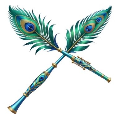 Peacock feather flute sticker