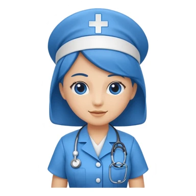 blue dressed nurse sticker