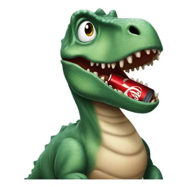 Dino with a coke sticker