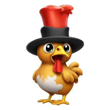 Chicken doing the salsa in a tophat sticker